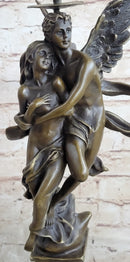 Solid Bronze Sculpture Angel 'Psyche and Eros' Cupid