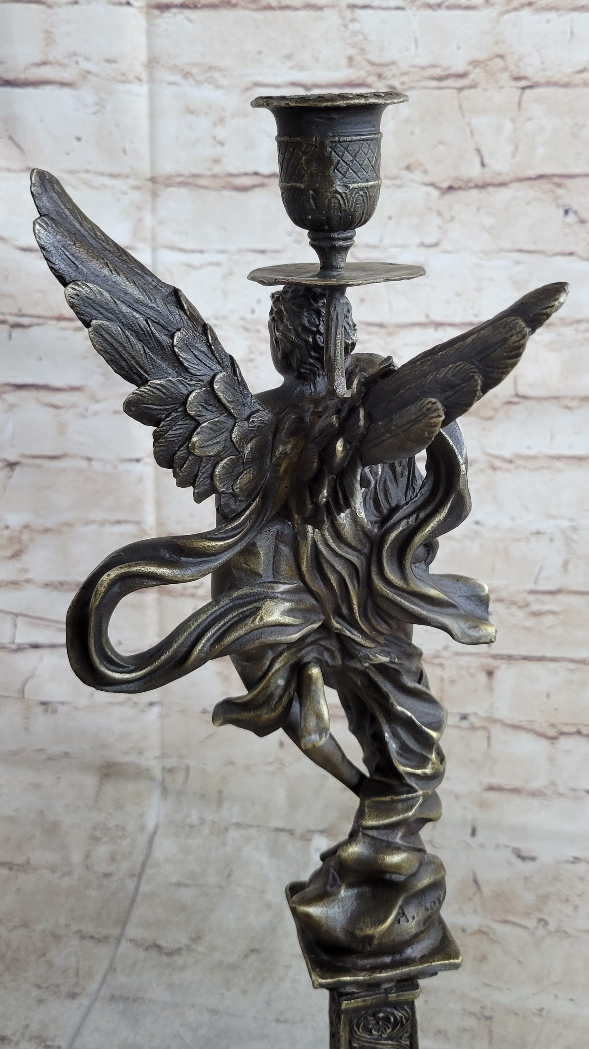 Solid Bronze Sculpture Angel 'Psyche and Eros' Cupid
