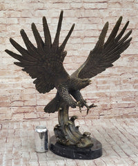 Bronze Metal Eagle Sculpture 26" x 31"