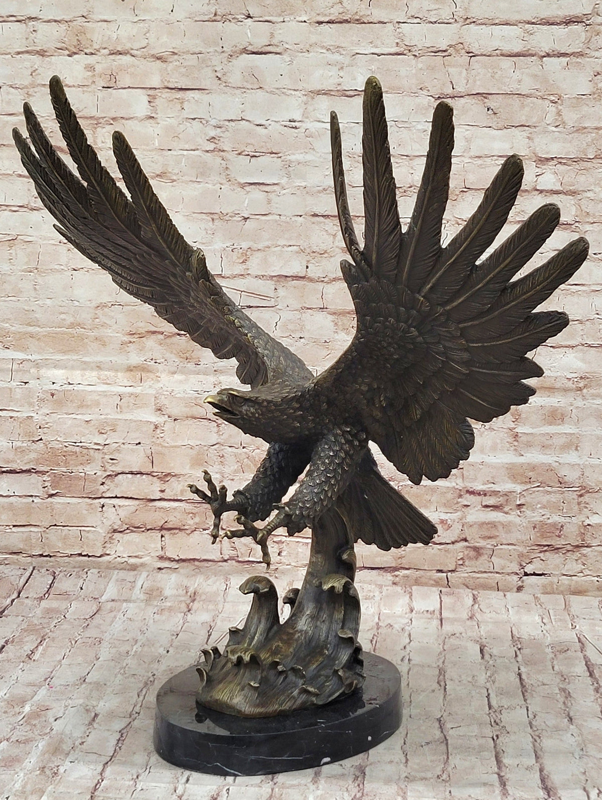 Bronze Metal Eagle Sculpture 26" x 31"