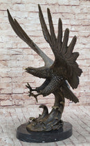 Bronze Metal Eagle Sculpture 26" x 31"