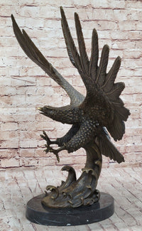 Bronze Metal Eagle Sculpture 26" x 31"