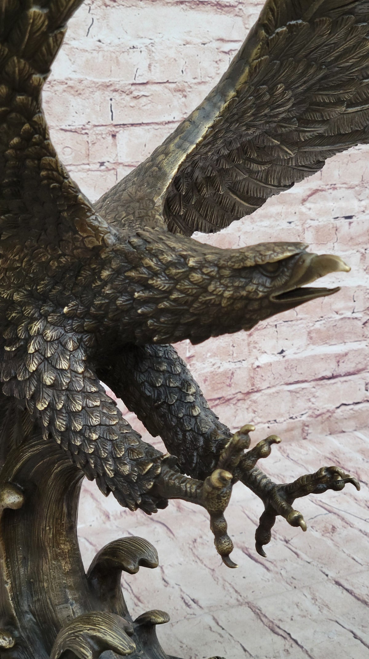 Bronze Metal Eagle Sculpture 26" x 31"