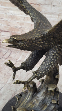 Bronze Metal Eagle Sculpture 26" x 31"