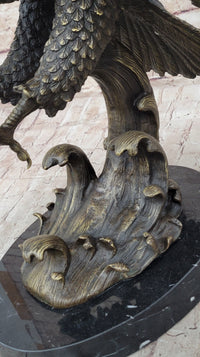 Bronze Metal Eagle Sculpture 26" x 31"