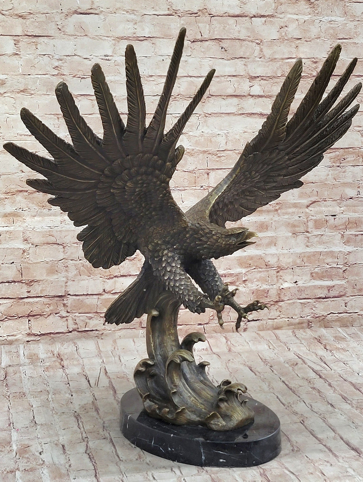 Bronze Metal Eagle Sculpture 26" x 31"