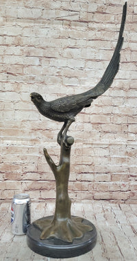 Milo Pheasant Bronze Sculpture on Marble Base