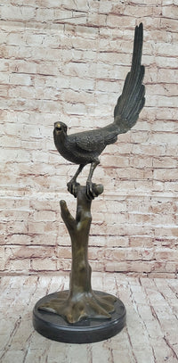 Milo Pheasant Bronze Sculpture on Marble Base