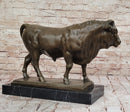 Bronze Bull on Marble Base – Powerful Animal Sculpture