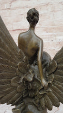 Bronze Angel Sculpture – Embrace of Two Winged Figures