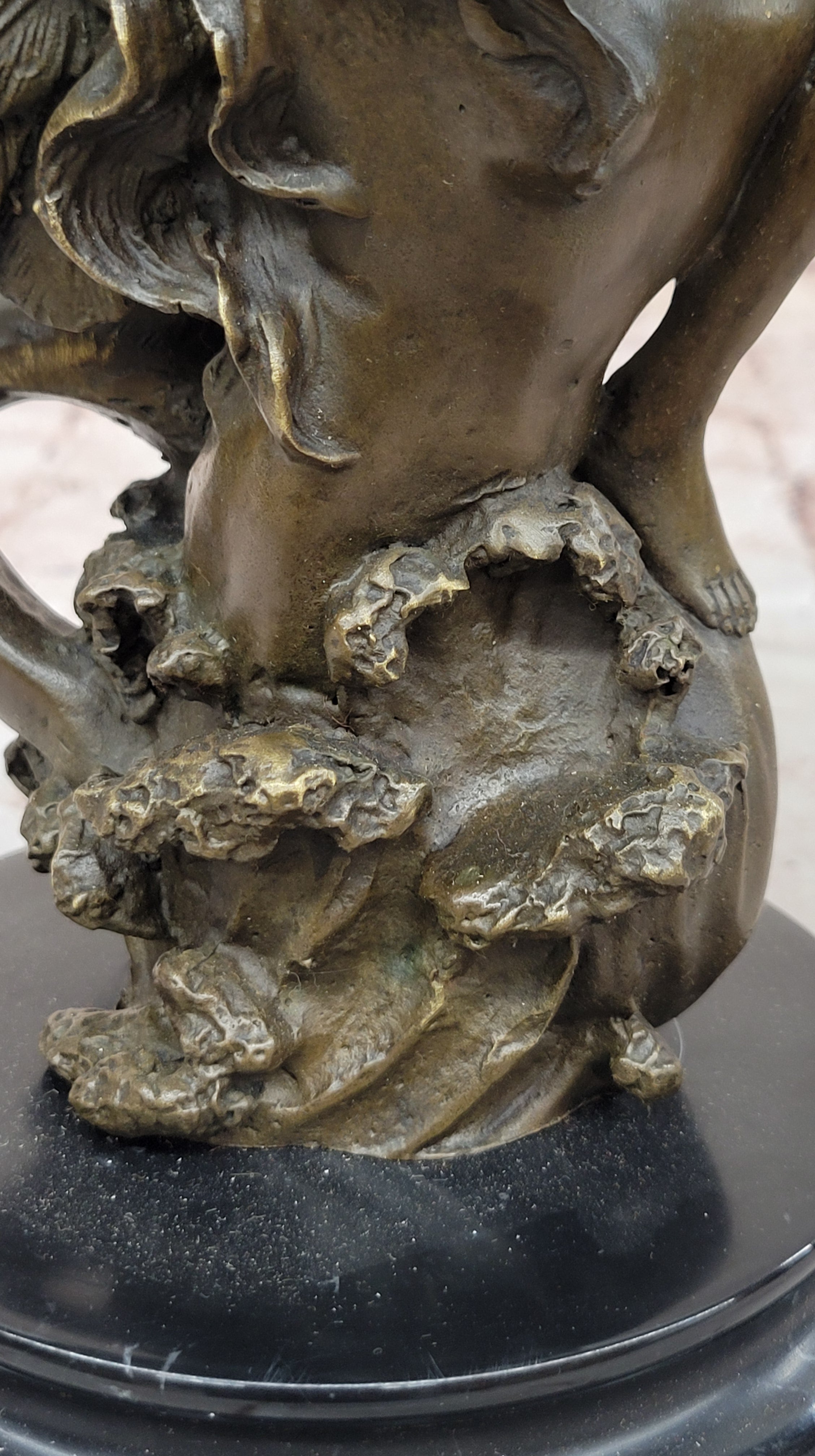 Bronze Angel Sculpture – Embrace of Two Winged Figures