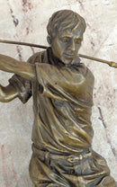 Bronze Golfer Sculpture on Marble Base Signed Milo