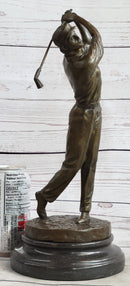 Golf Dad Golfer Bronze Sculpture Marble Base