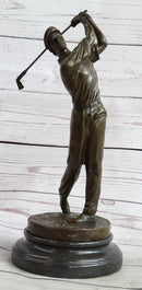 Golf Dad Golfer Bronze Sculpture Marble Base