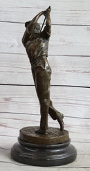 Golf Dad Golfer Bronze Sculpture Marble Base