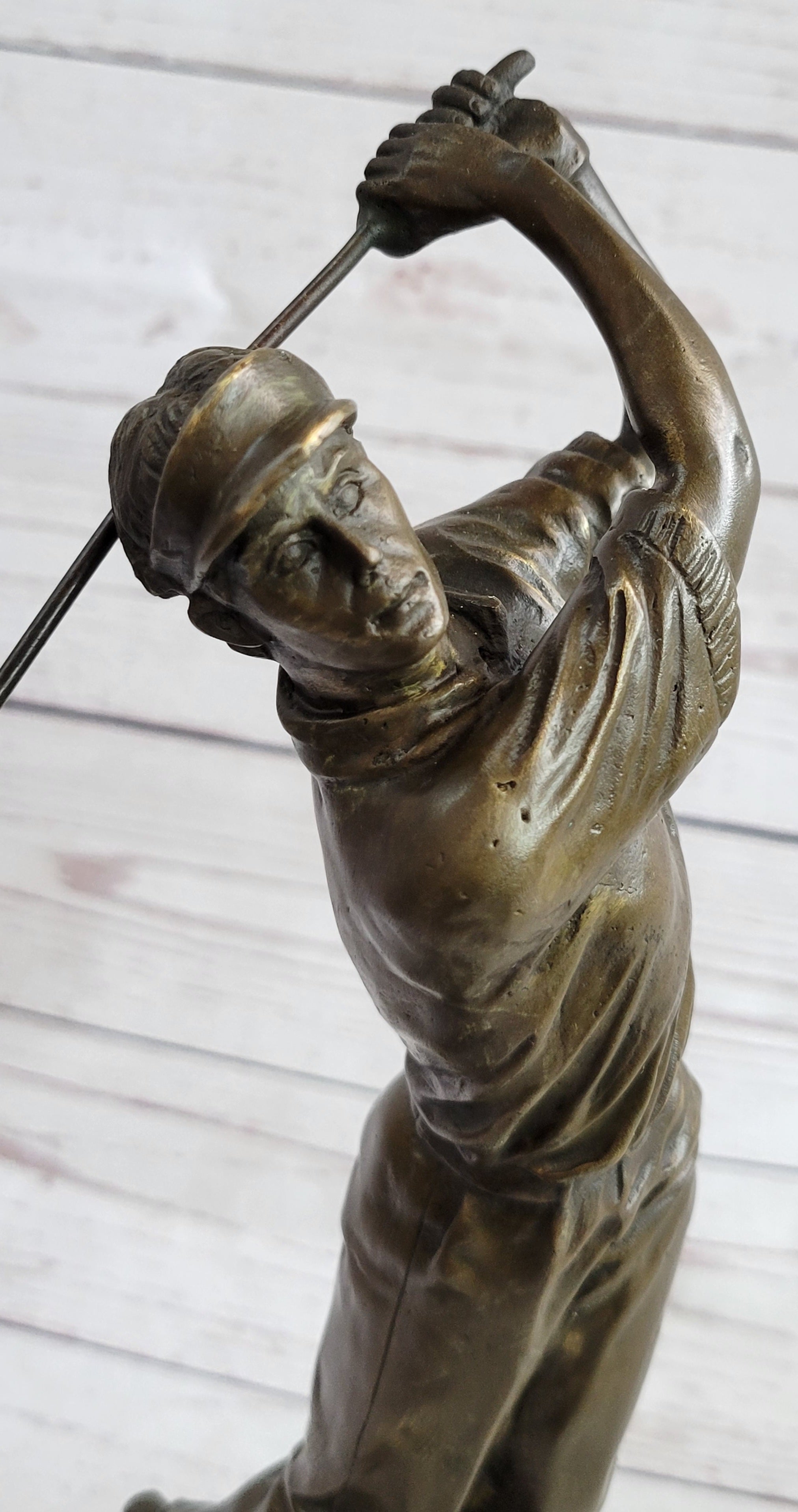 Golf Dad Golfer Bronze Sculpture Marble Base
