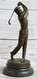 Golf Dad Golfer Bronze Sculpture Marble Base