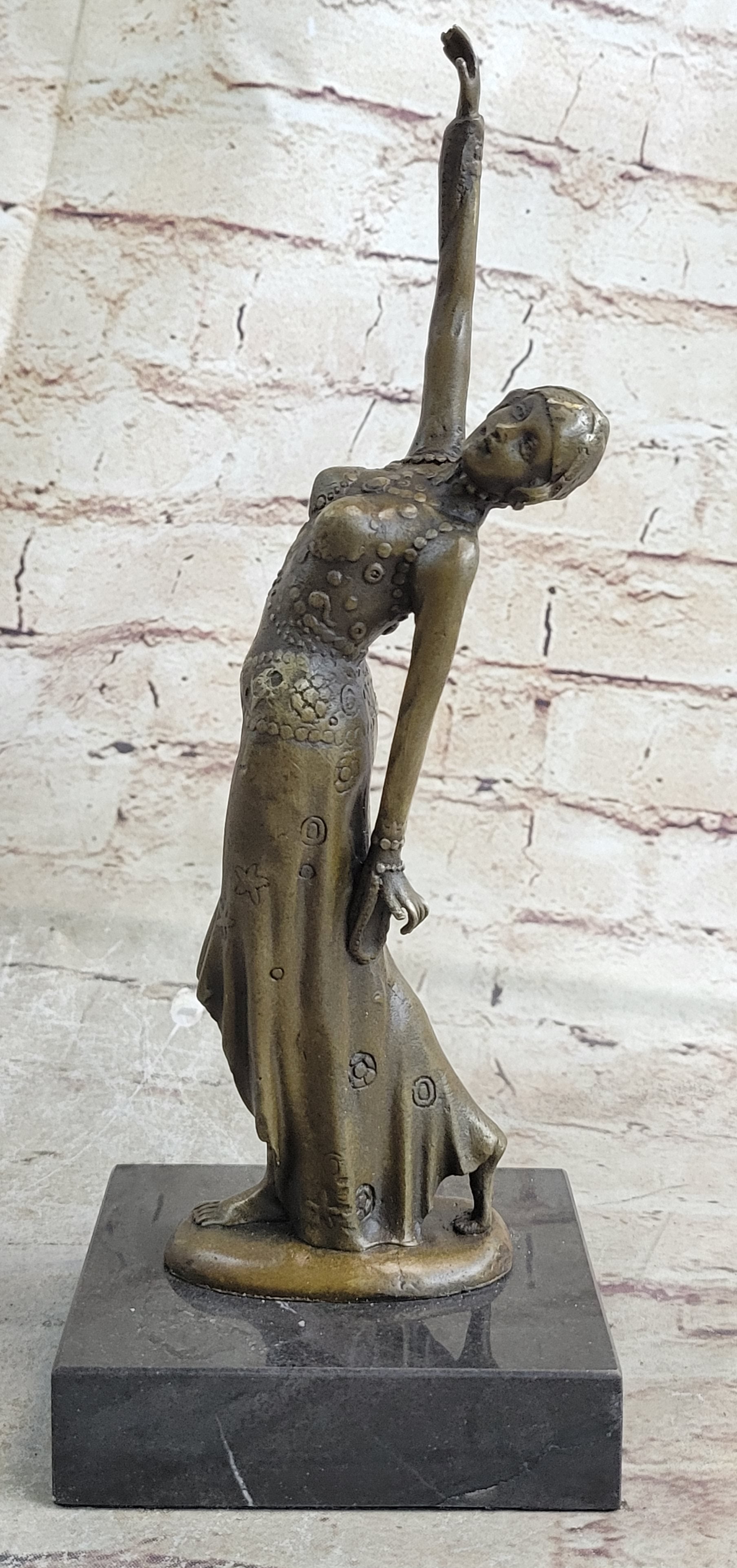 Demetre Chiparus Bronze Russian Dancer Art Deco on Marble Base