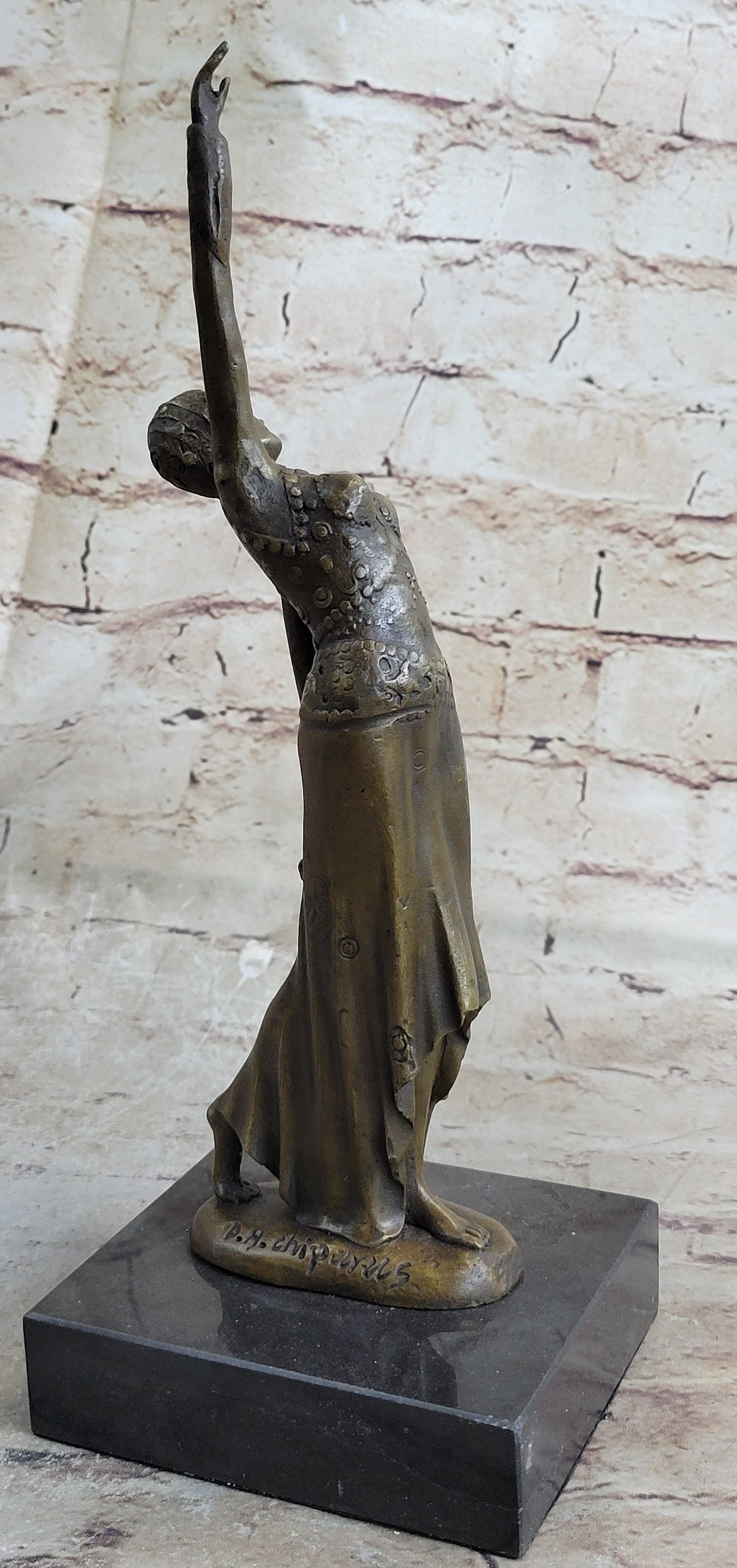 Demetre Chiparus Bronze Russian Dancer Art Deco on Marble Base
