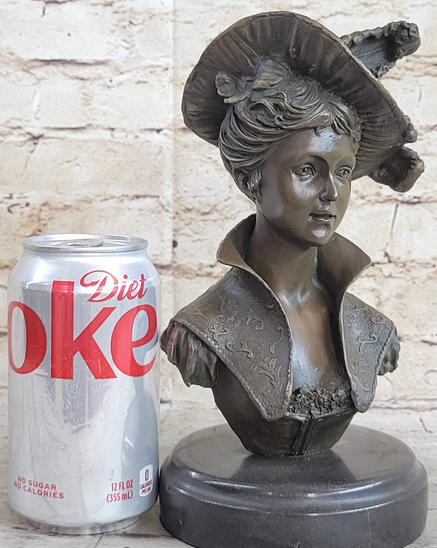 Elegant Girl with Dress Hat Bronze Sculpture Art Deco