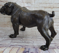 Signed Extra Large English Bulldog Bronze Sculpture