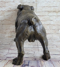 Signed Extra Large English Bulldog Bronze Sculpture