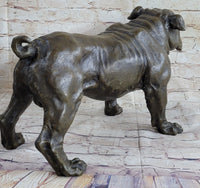 Signed Extra Large English Bulldog Bronze Sculpture