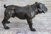 Signed Extra Large English Bulldog Bronze Sculpture