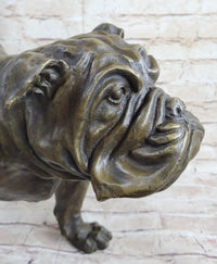 Signed Extra Large English Bulldog Bronze Sculpture