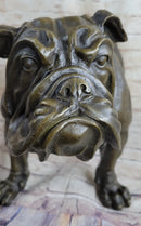 Signed Extra Large English Bulldog Bronze Sculpture