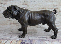 Signed Extra Large English Bulldog Bronze Sculpture