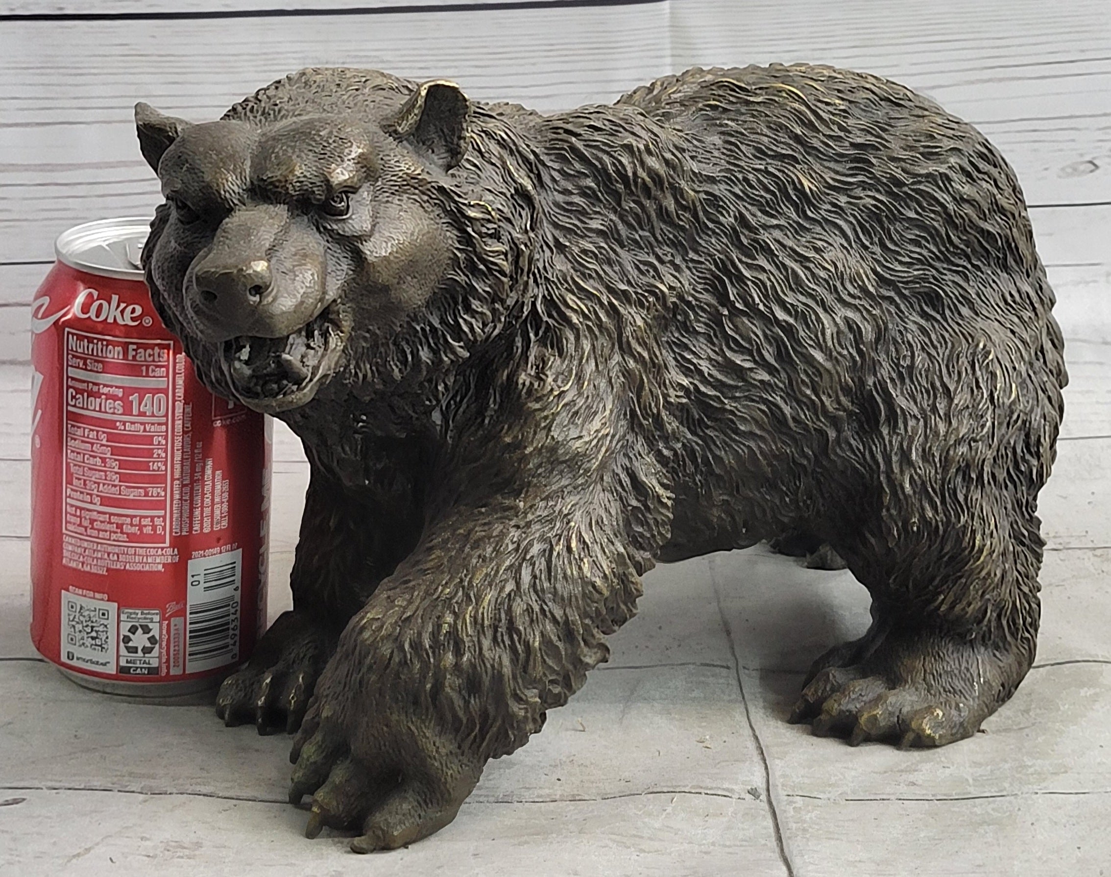 Bronze Metal Bear Sculpture Art Figure