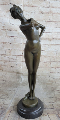 Bronze Sculpture Nude Woman by French Artist Jean Patoue Art Deco