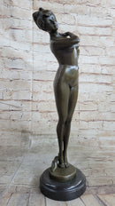 Bronze Sculpture Nude Woman by French Artist Jean Patoue Art Deco