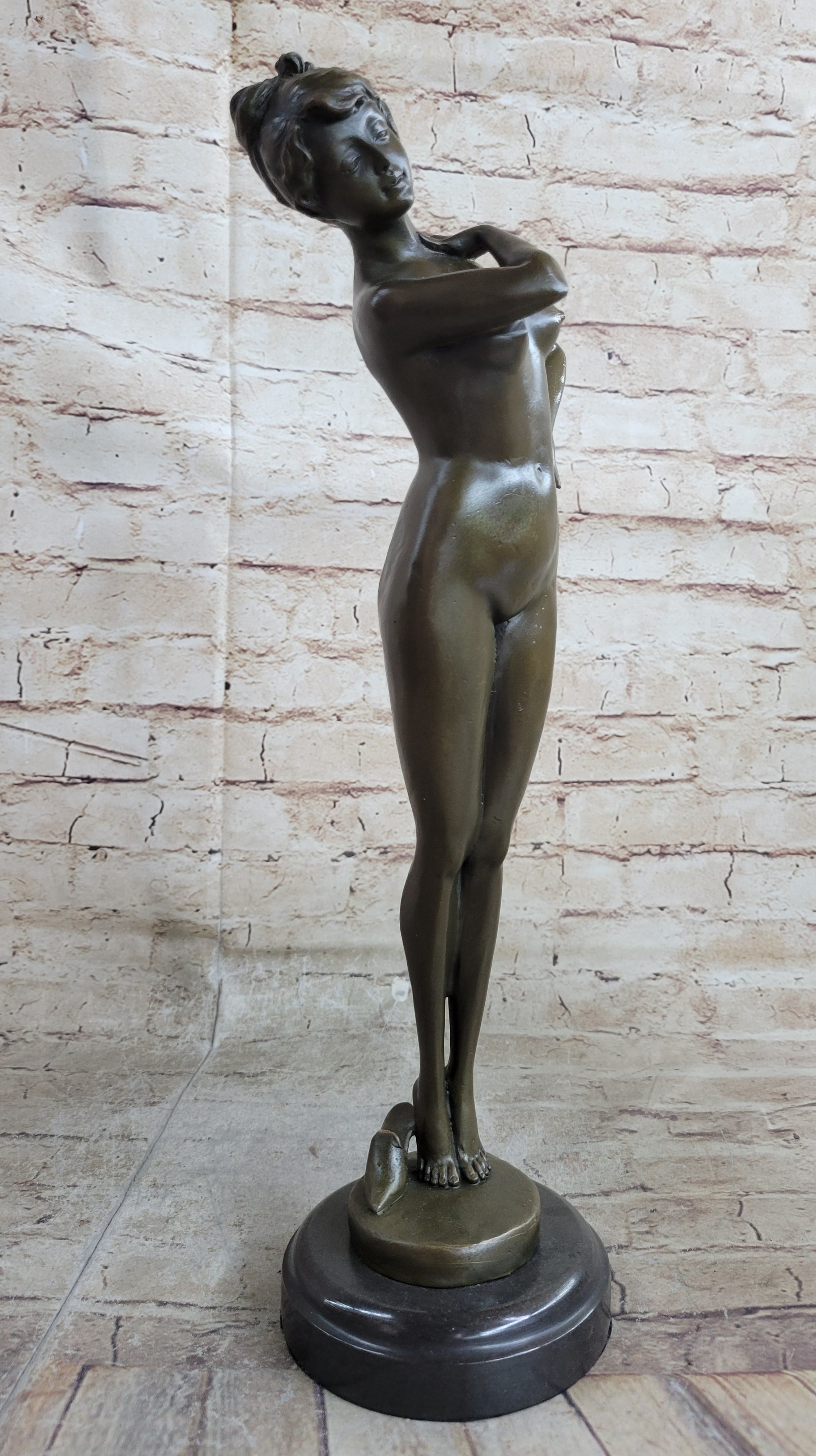 Bronze Sculpture Nude Woman by French Artist Jean Patoue Art Deco