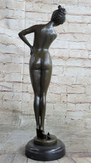Bronze Sculpture Nude Woman by French Artist Jean Patoue Art Deco