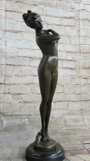 Bronze Sculpture Nude Woman by French Artist Jean Patoue Art Deco