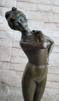 Bronze Sculpture Nude Woman by French Artist Jean Patoue Art Deco