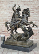 Patron Saint George and the Dragon Bronze Sculpture 20" x 15"