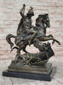 Patron Saint George and the Dragon Bronze Sculpture 20" x 15"
