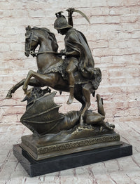 Patron Saint George and the Dragon Bronze Sculpture 20" x 15"