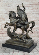 Patron Saint George and the Dragon Bronze Sculpture 20" x 15"