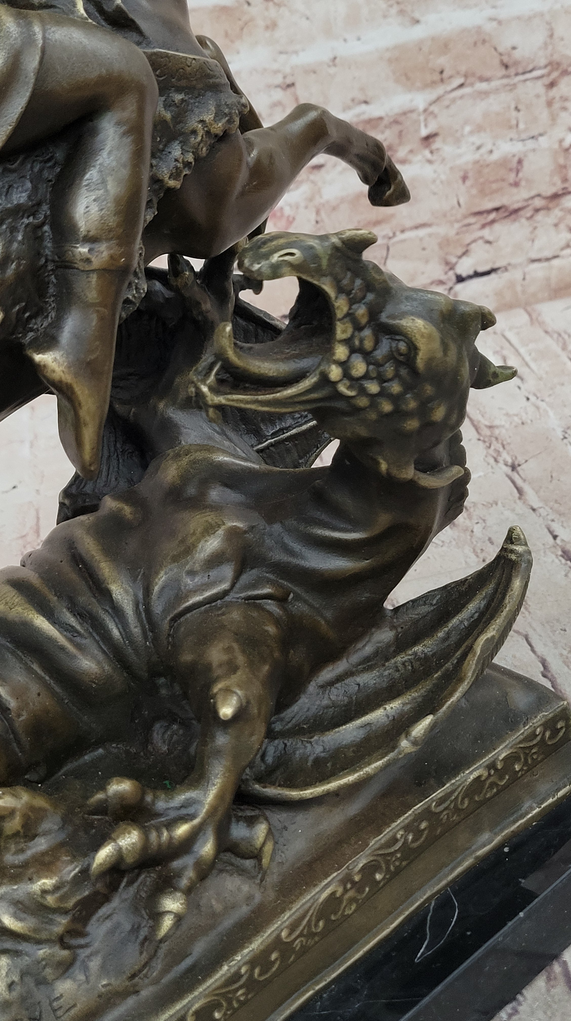 Patron Saint George and the Dragon Bronze Sculpture 20" x 15"