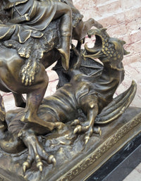 Patron Saint George and the Dragon Bronze Sculpture 20" x 15"