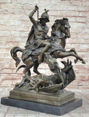 Patron Saint George and the Dragon Bronze Sculpture 20" x 15"
