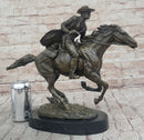 American Classic Western Cowboy Bronze Sculpture Remington Tribute