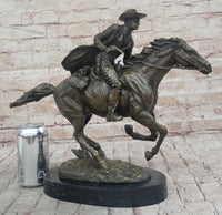 American Classic Western Cowboy Bronze Sculpture Remington Tribute