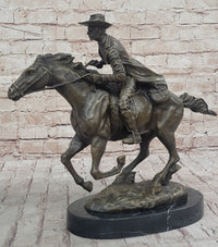 American Classic Western Cowboy Bronze Sculpture Remington Tribute