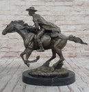 American Classic Western Cowboy Bronze Sculpture Remington Tribute