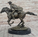 American Classic Western Cowboy Bronze Sculpture Remington Tribute
